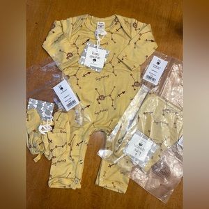 3 piece bamboo zodiac Sagittarius outfit set jumpsuit elf hat booties Kate Quinn